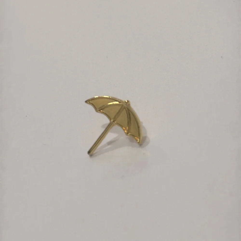 Vintage Umbrella TieTack Lapel Pin Gold-toned